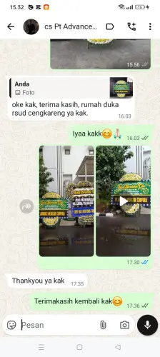 Testimonial Papan Bunga Pernikahan santosa