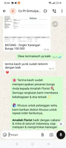 Testimonial Papan Bunga santosa
