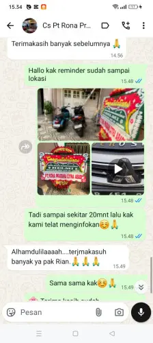 Testimonial Papan Bunga santosa